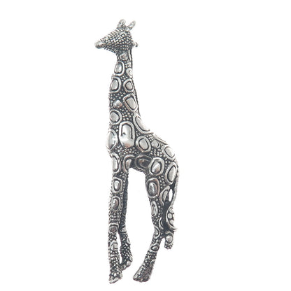 925 Sterling Silver Vintage Mexico Giraffe Oxidized Pin Brooch
