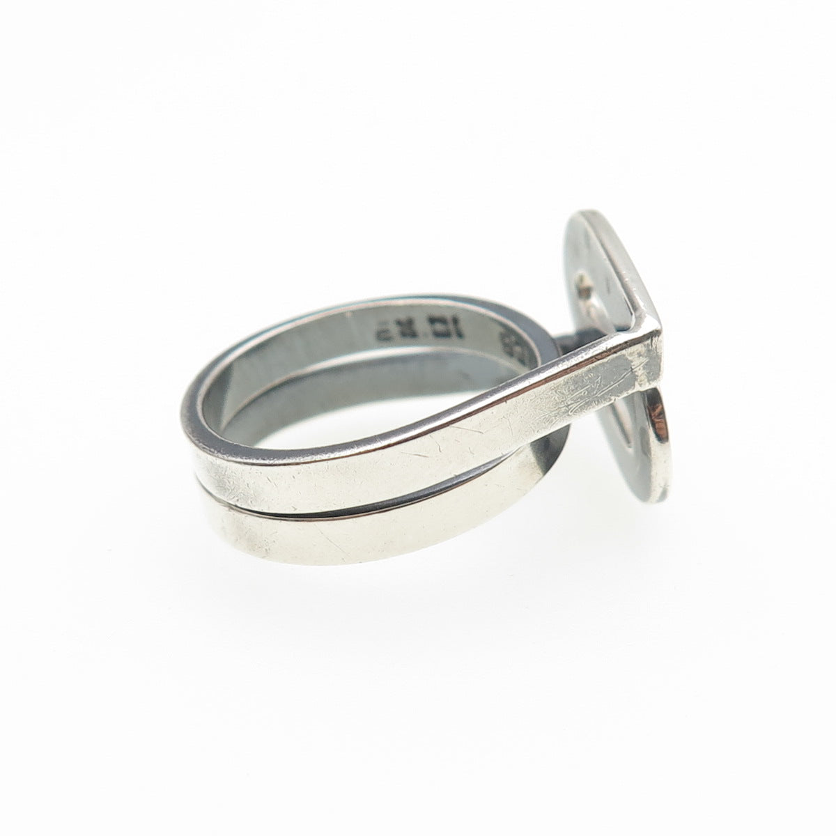 925 Sterling Silver Vintage Mexico Modernist Zig Zag Ring Size 7.25