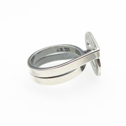925 Sterling Silver Vintage Mexico Modernist Zig Zag Ring Size 7.25