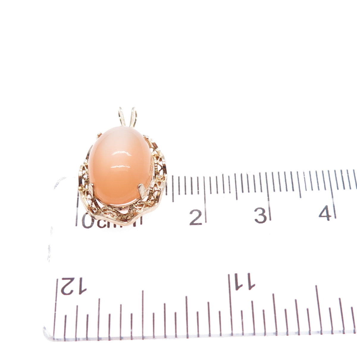 925 Sterling Silver Gold Plated Vintage Optic Fiber Cat's Eye Minimalist Pendant
