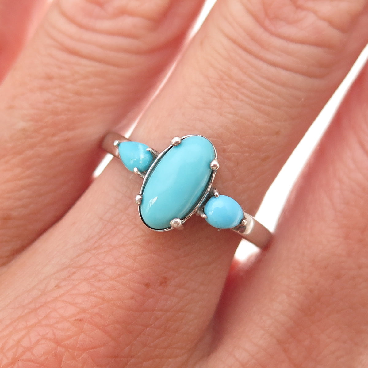 Chuck Clemency 925 Sterling Silver Real Sleeping Beauty Turquoise Ring Size 8