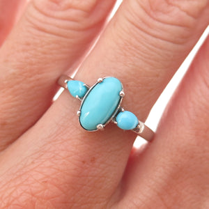 Chuck Clemency 925 Sterling Silver Real Sleeping Beauty Turquoise Ring Size 8