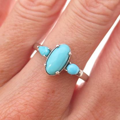 Chuck Clemency 925 Sterling Silver Real Sleeping Beauty Turquoise Ring Size 8