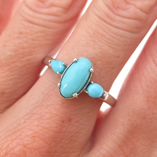 Chuck Clemency 925 Sterling Silver Real Sleeping Beauty Turquoise Ring Size 8
