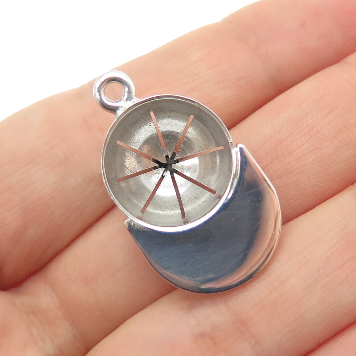 925 Sterling Silver Vintage Baseball Cap 3D Charm Pendant