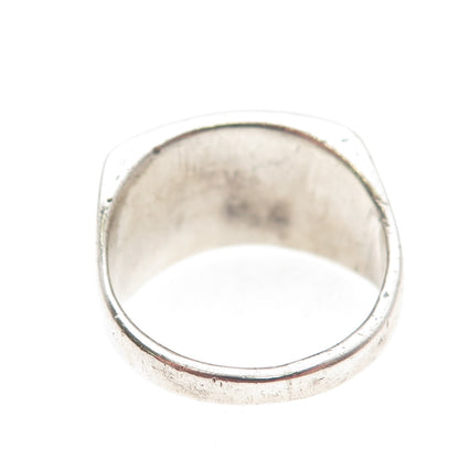 Old Pawn 925 Sterling Silver Vintage Kingman Turquoise Tribal Ring Size 10.25