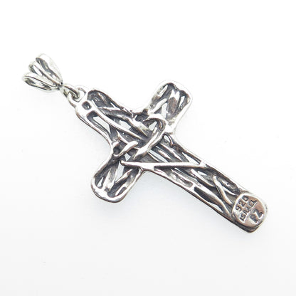 OR PAZ PZ 925 Sterling Silver Vintage Israel Cross Oxidized Pendant