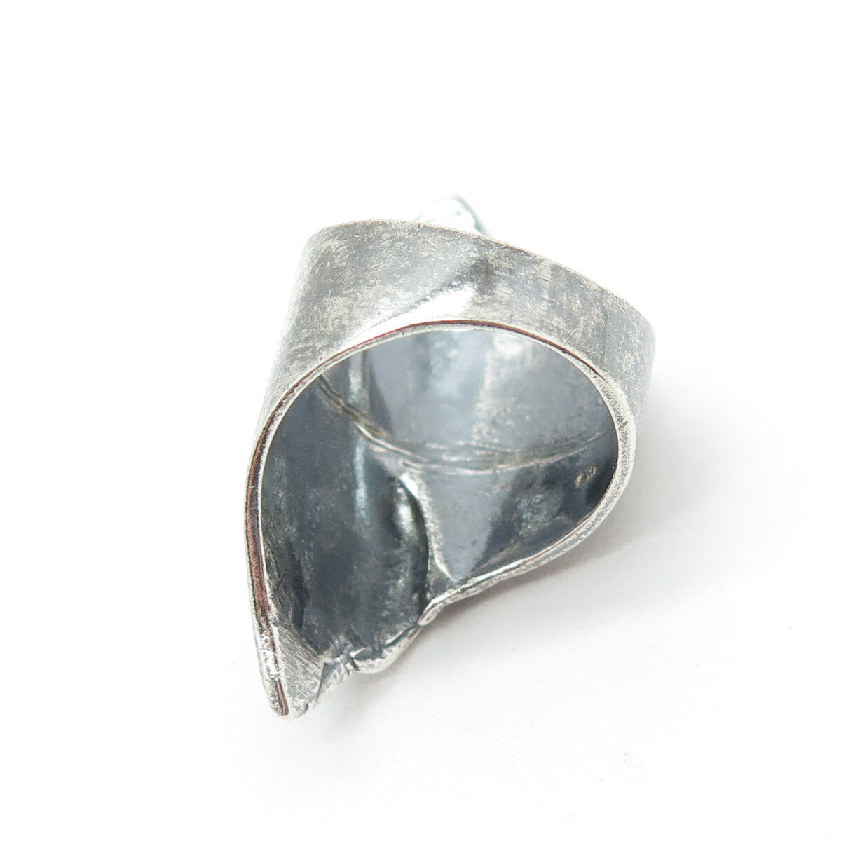 925 Sterling Silver Vintage Modernist Oxidized Ring Size 6.75