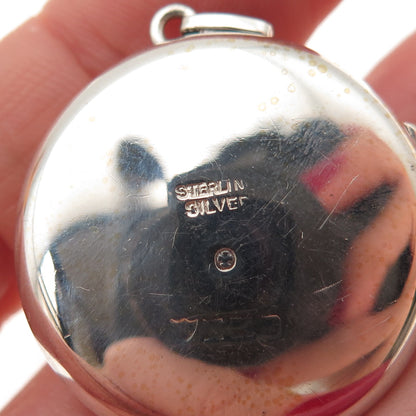 Joseph Smith & Sons 925 Sterling Silver Vintage Birmingham Floral Locket Pendant