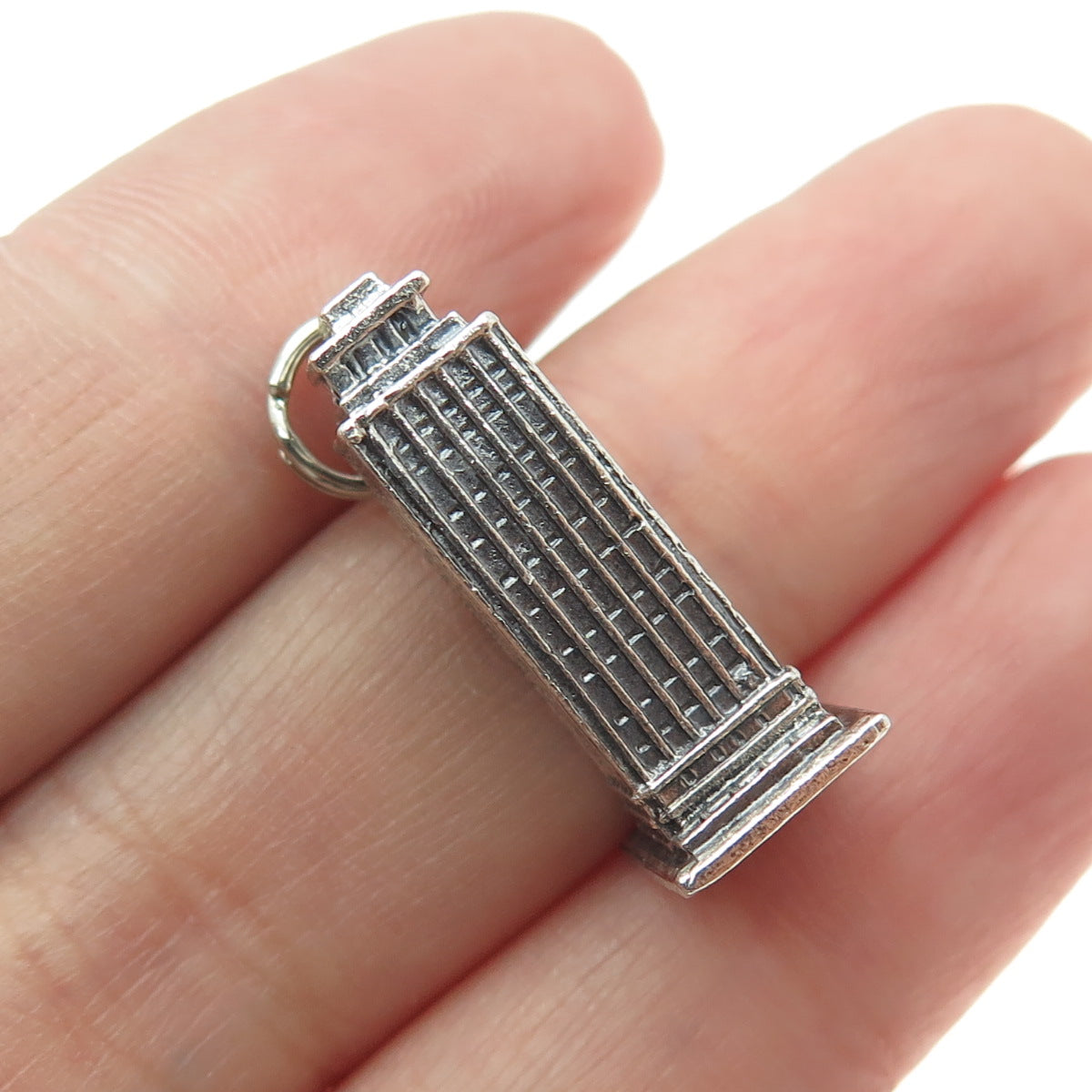 925 Sterling Silver Vintage Prudential Tower 3D Pendant