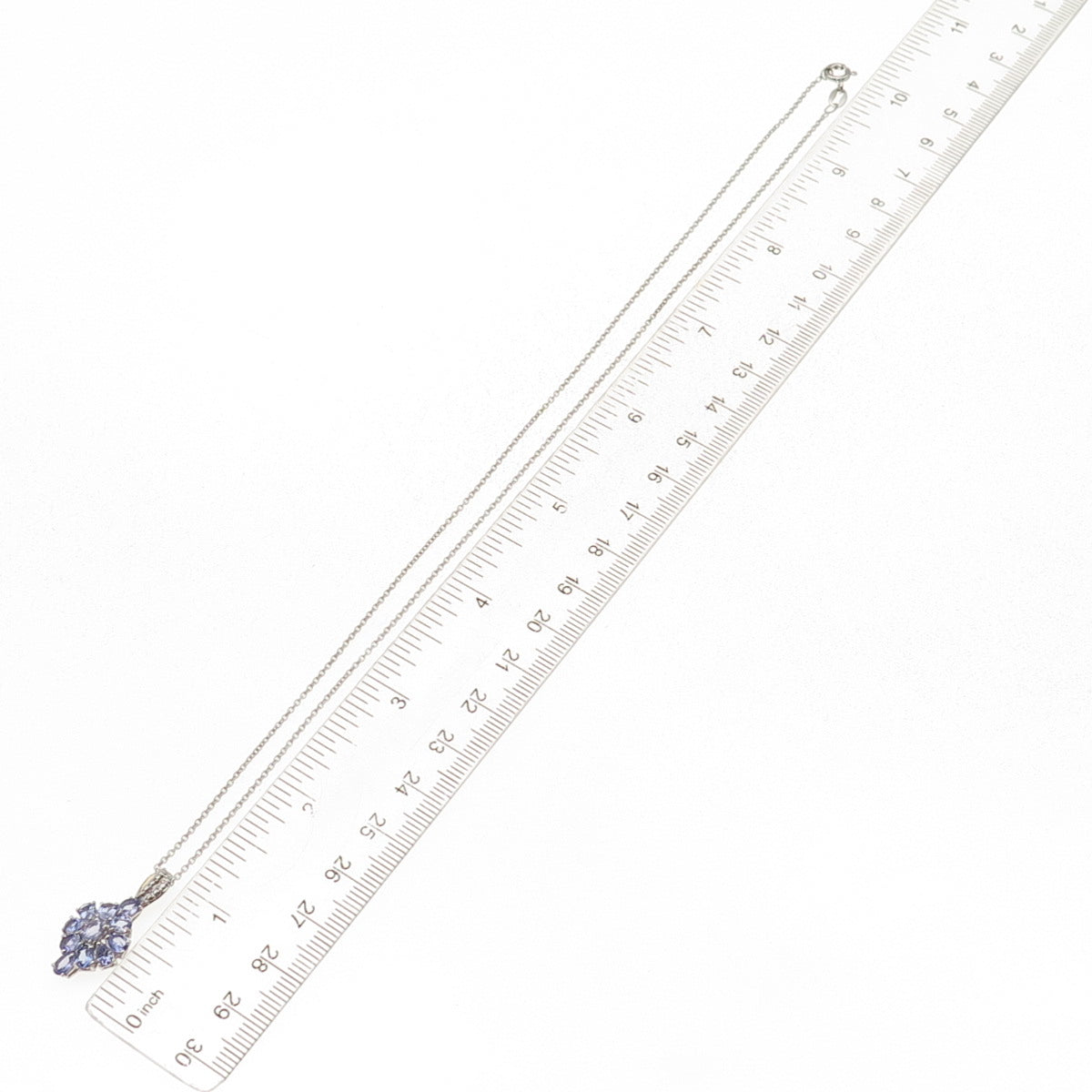 Chuck Clemency 925 Sterling Silver Real Tanzanite Cable Chain Necklace 18"