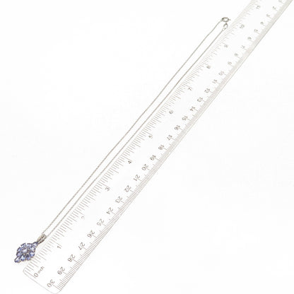Chuck Clemency 925 Sterling Silver Real Tanzanite Cable Chain Necklace 18"