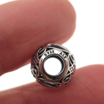 Pandora 925 Sterling Silver C Z Letter U Initial Slide Bead Charm
