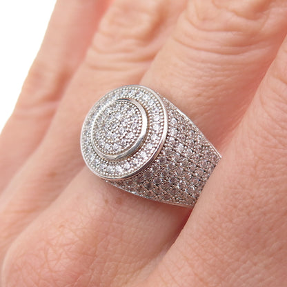 925 Sterling Silver Round-Cut C Z Circle of Life Ring Size 11.25