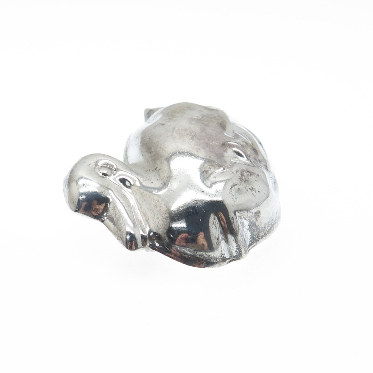 925 Sterling Silver Vintage Mexico Puffy Duck Pin Brooch / Pendant