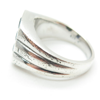 925 Sterling Silver Princess-Cut Lab-Created Sapphire White Topaz Ring Size 10.5