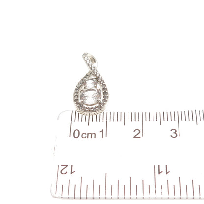 925 Sterling Silver Round-Cut C Z Infinity Mini Slide Charm Pendant