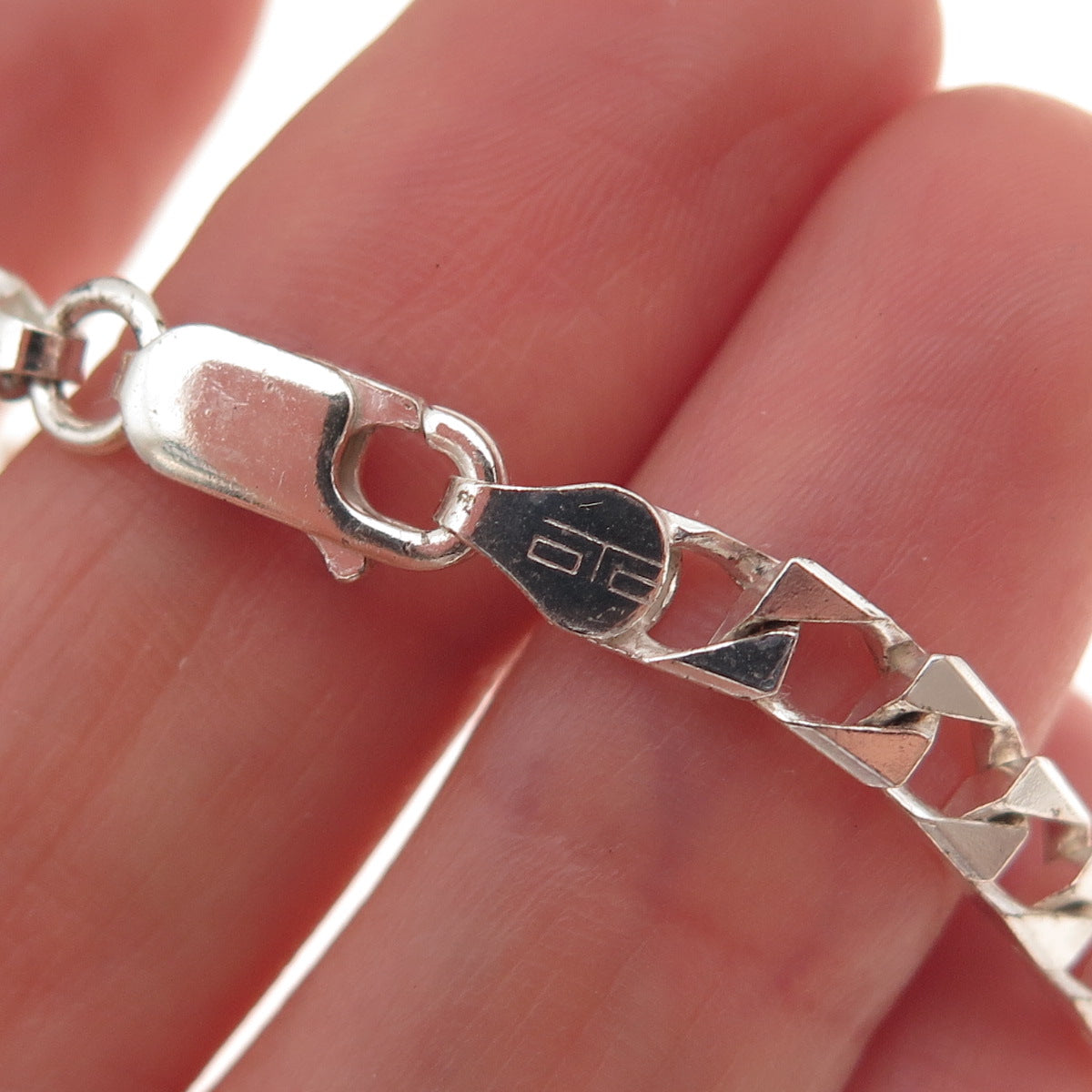 925 Sterling Silver Vintage Italy Curb Chain Necklace 22"