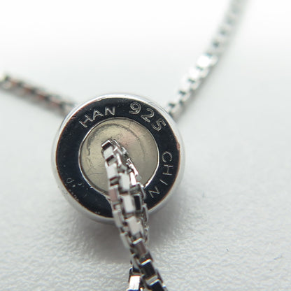 HAN 925 Sterling Silver C Z Tennis Box Link Bracelet 8.75"