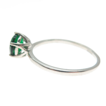 DAZZLERS 925 Sterling Silver Round-Cut Nano Chrome Diopside Ring Size 10.25