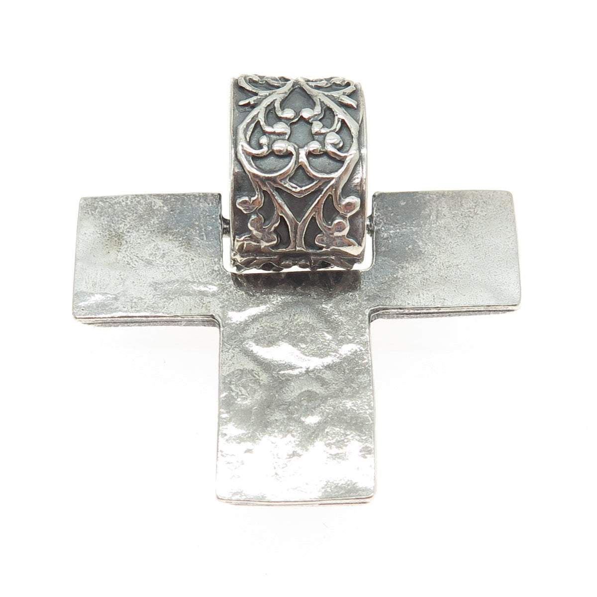 SILPADA 925 Sterling Silver Vintage Hammered Cross Pendant