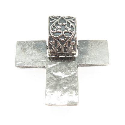 SILPADA 925 Sterling Silver Vintage Hammered Cross Pendant