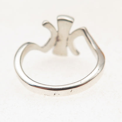Old Pawn 925 Sterling Silver Vintage Southwestern Turquoise Inlay Ring Size 6.5