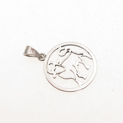 925S Sterling Silver Vintage Denmark Taurus Zodiac Sign Charm Pendant