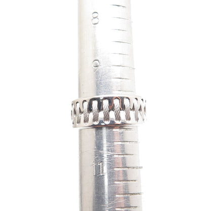 NEOS 925 Sterling Silver Textured Sewing Stitches Band Ring Size 10.25