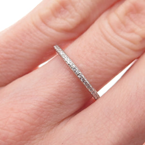 925 Sterling Silver Round-Cut C Z Half Eternity Stackable Band Ring Size 6
