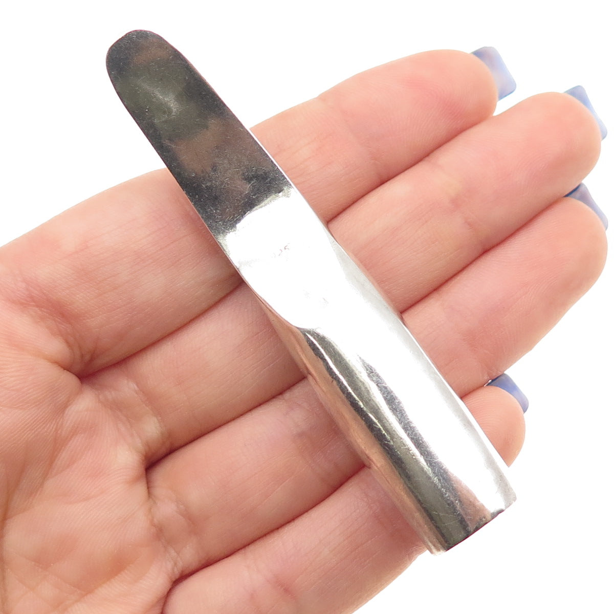 925 Sterling Silver Vintage Oxidized Finger Nail Guard