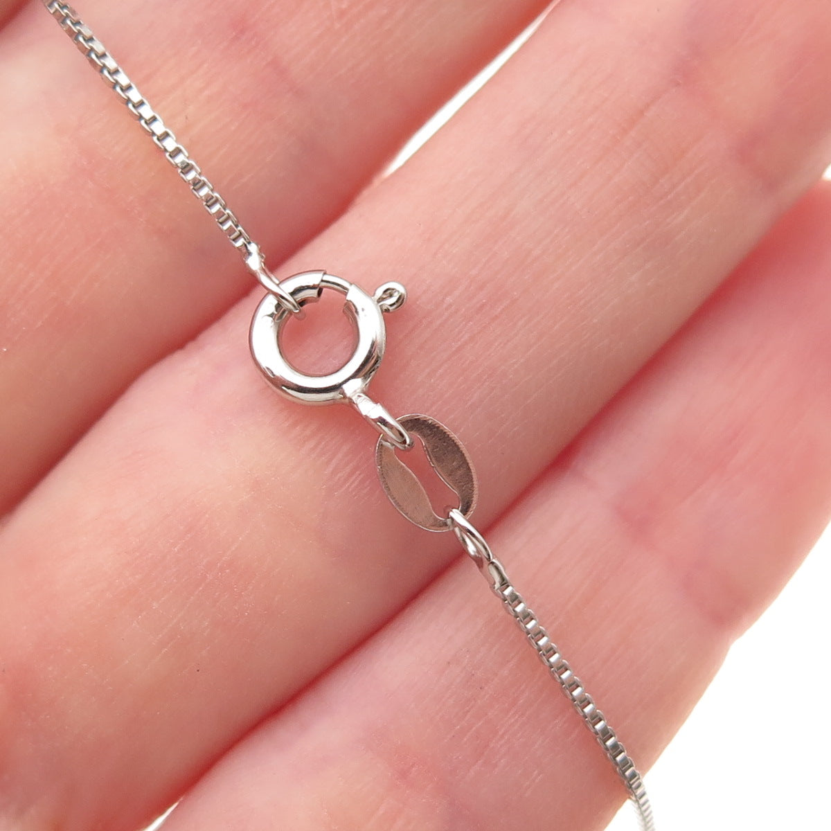 925 Sterling Silver Vintage Real Pearl Pinctada Box Chain Necklace 18"