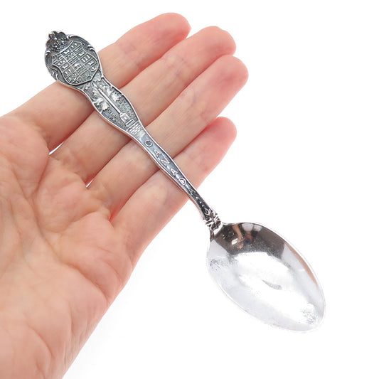 925 Sterling Silver Antique Art Deco Canada Coat of Arms Coffee Spoon