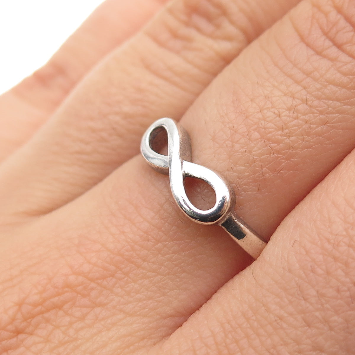 LUCENT 925 Sterling Silver Vintage Best Friends Infinity Ring Size 6.75