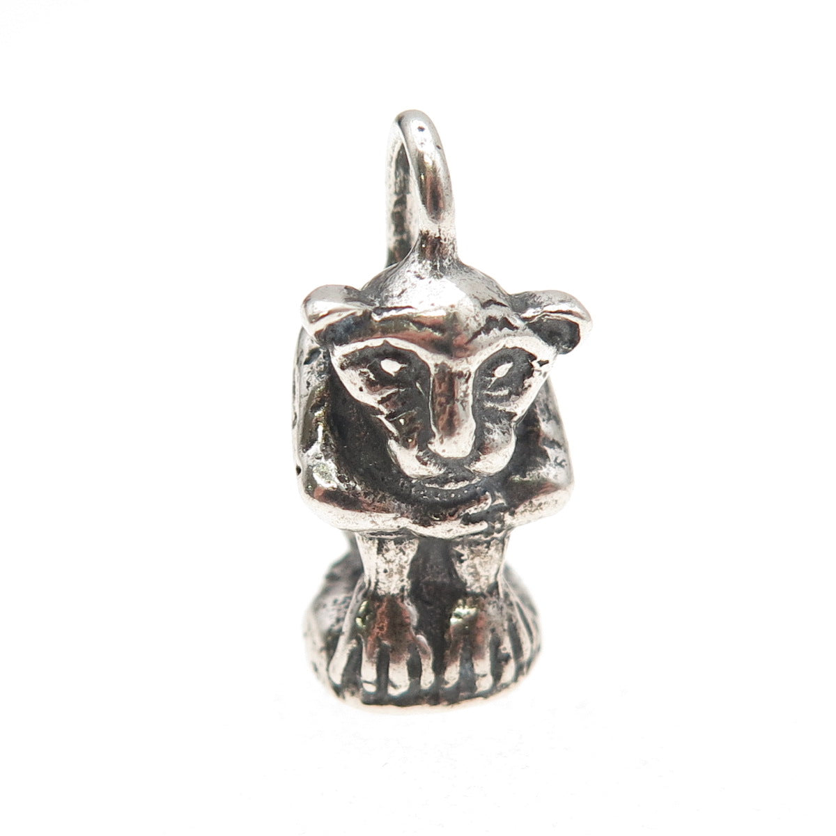 S. Drac 925 Sterling Silver Vintage Gothic Gargoyle Oxidized 3D Pendant