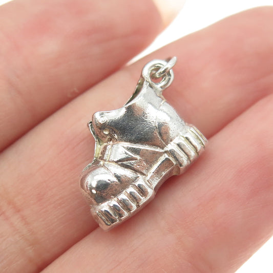 800 Silver Vintage Boot Shoe 3D Charm Pendant