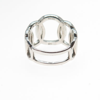 925 Sterling Silver Vintage Interlocked Circle Ring Size 7.25