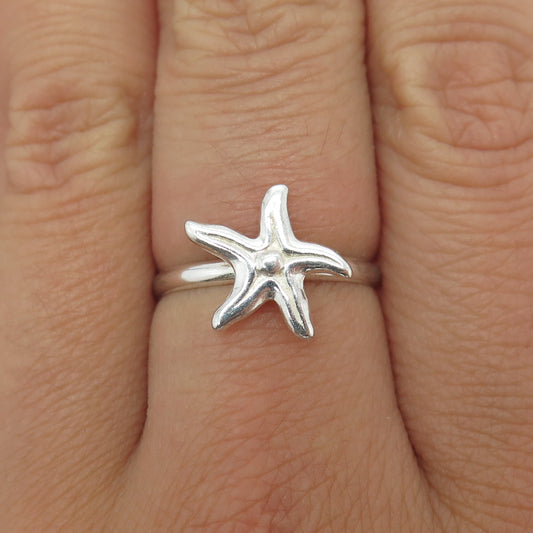 925 Sterling Silver Vintage Starfish Ring Size 7