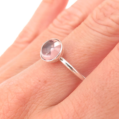 Pandora 925 Sterling Silver Rose Crystal Poetic Droplet Ring Size 6.75