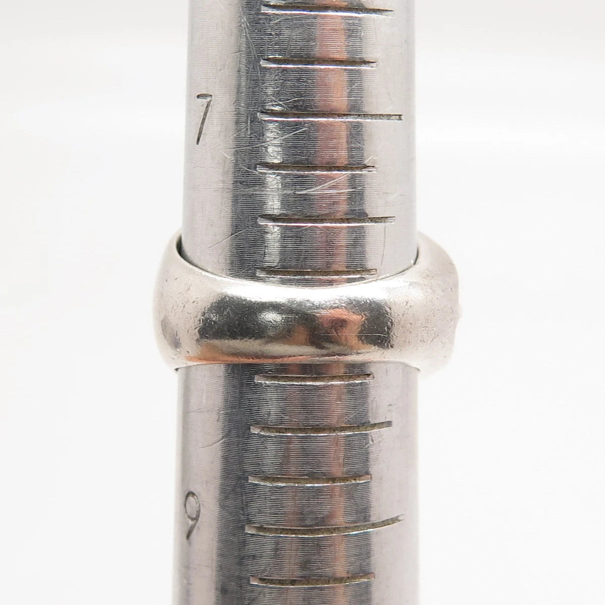925 Sterling Silver Vintage Modernist Wide Ring Size 8.25