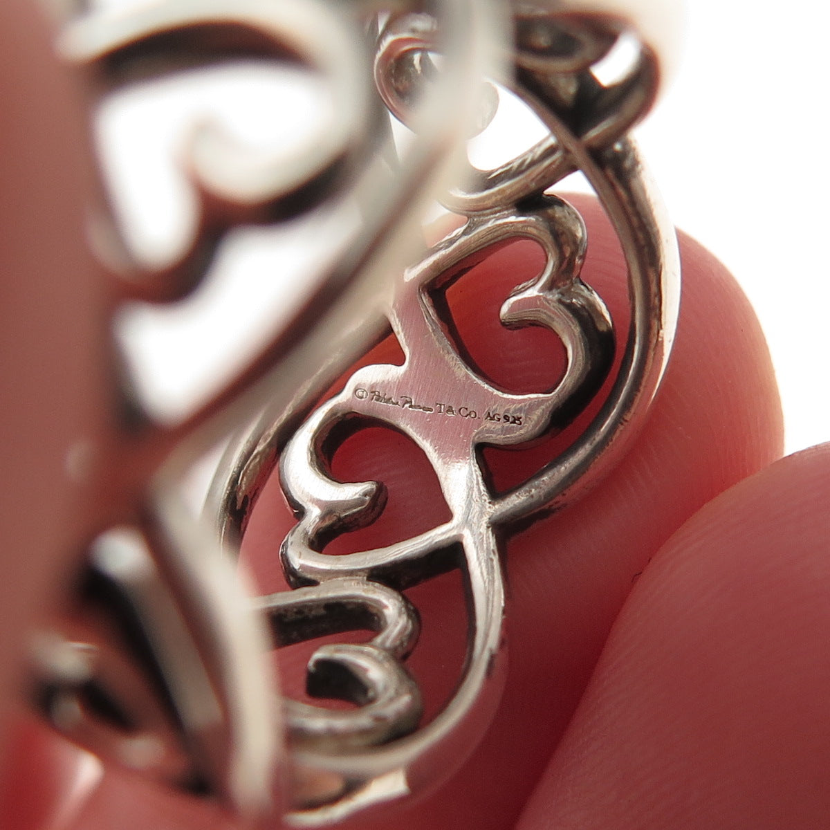 Tiffany & Co. Paloma Picasso Sterling Silver Vintage Loving Heart Ring Size 7.25