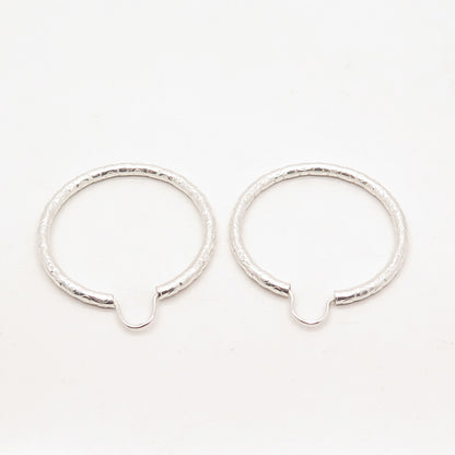 925 Sterling Silver Vintage Dots Hoop Earrings