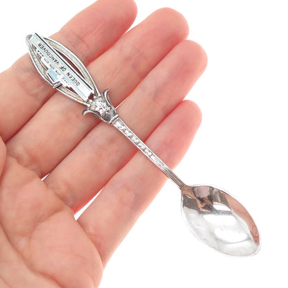925 Sterling Silver Antique Art Deco Enamel Queen of Vancouver Coffee Spoon