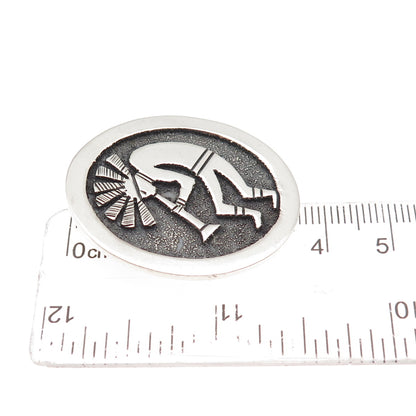 Ben Boyd Navajo Old Pawn Sterling Silver Vintage Kokopelli Pin Brooch / Pendant
