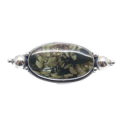 TSJC TOM JENNY SCHLECHT Old Pawn 925 Sterling Silver Vintage Agate Pin Brooch