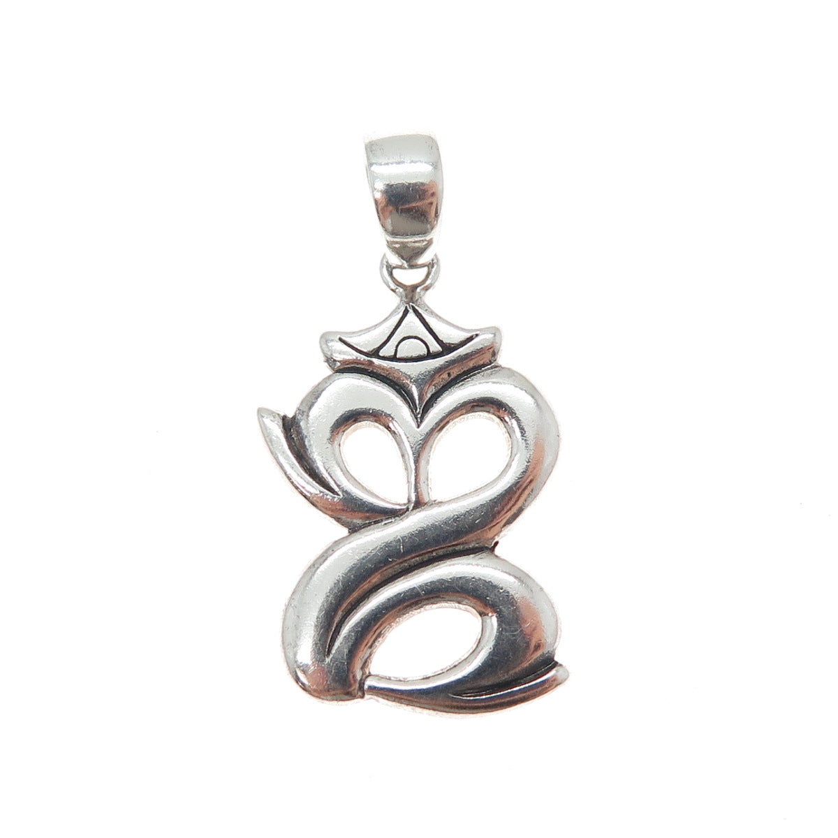 925 Sterling Silver Vintage Om of Love Charm Pendant