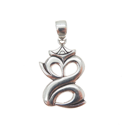 925 Sterling Silver Vintage Om of Love Charm Pendant