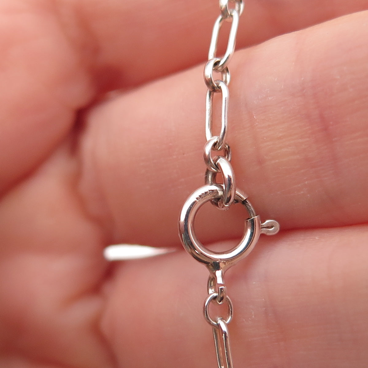 Old Pawn Hopi 925 Sterling Silver Vintage Bear Paw Tribal Chain Necklace 16"