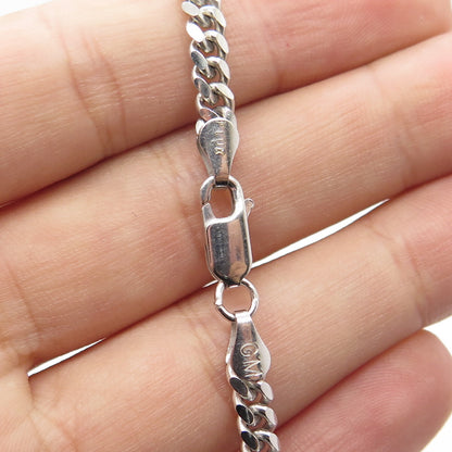 P. LUX 925 Sterling Silver Italy Cuban Link Bracelet 6.75"
