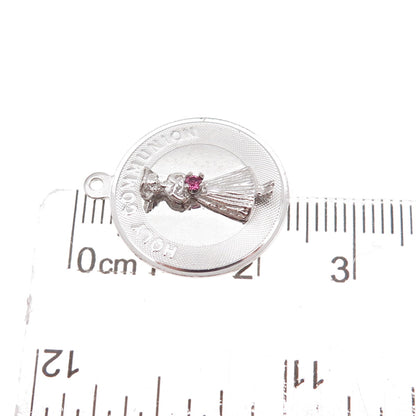 Town & Country 925 Sterling Silver Vintage Rhinestone Holy Communion Pendant
